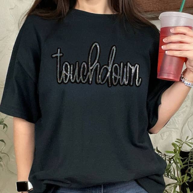 Touchdown Sequin Patch Black Everyday - Adult & Kids T-Shirts, Sweatshirts & Hoodies apparel design preview 1