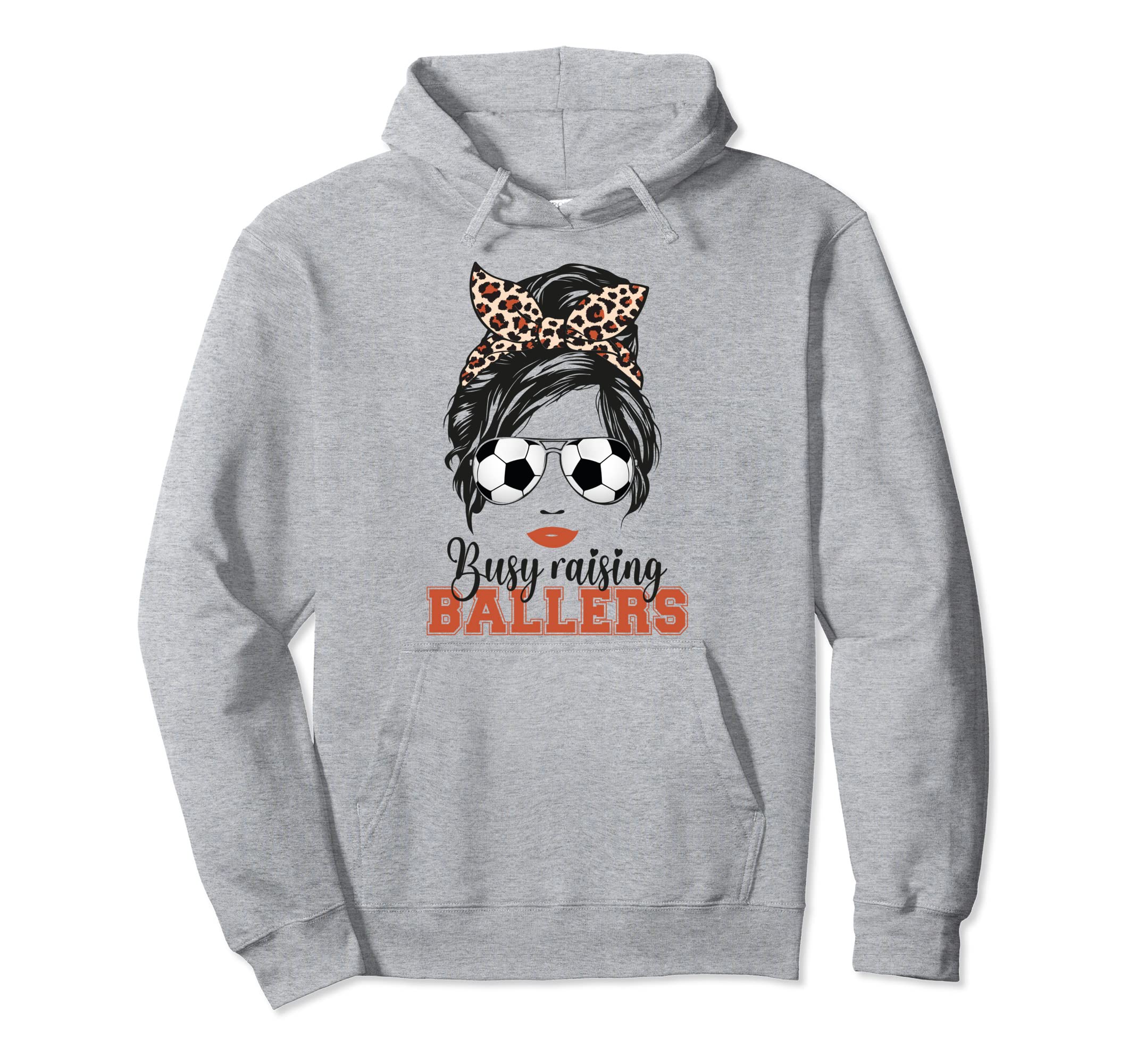 Busy Raising Ballers Soccer Mom Messy Bun Hoodie - Minimalist Print Unisex - T-Shirt, Sweatshirt, Hoodie