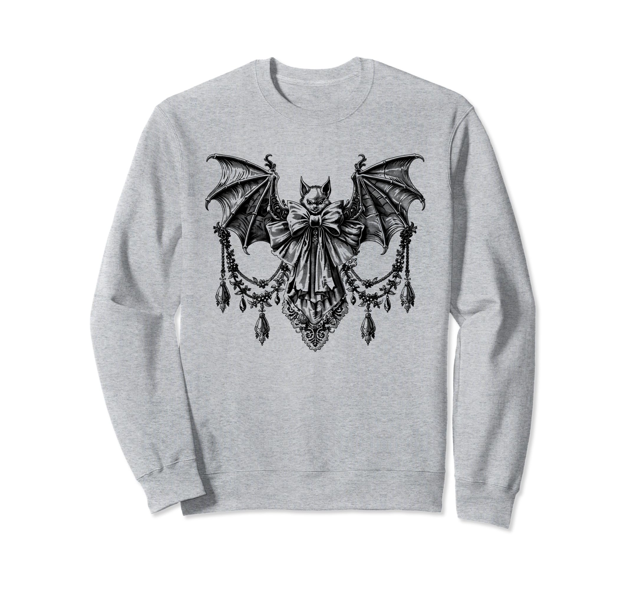 Bat Coquette Bow Halloween Bow Sweatshirt - Custom Art Print Men Women - T-Shirt, Sweatshirt, Hoodie