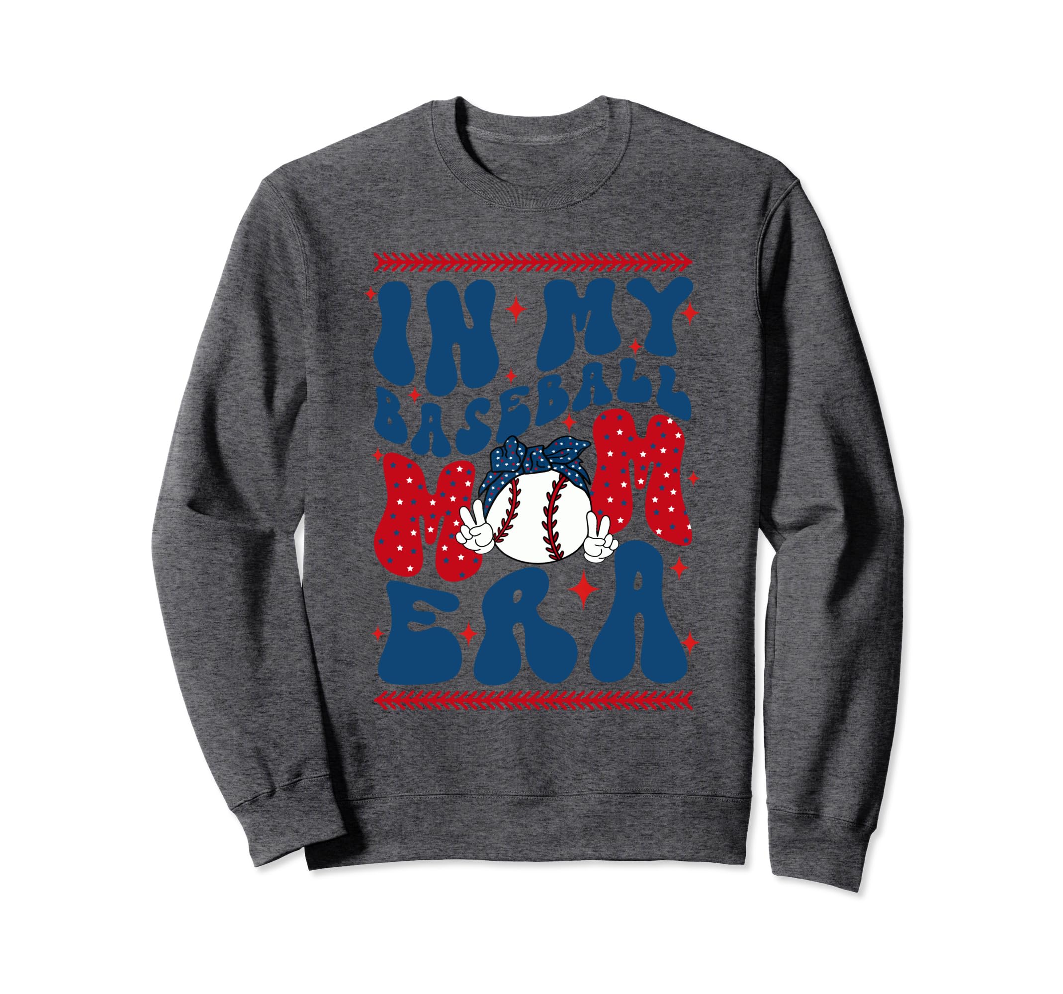 Groovy My Baseball Mom Era Mom Life Sweatshirt - Graphic Print Men Women - T-Shirt, Sweatshirt, Hoodie