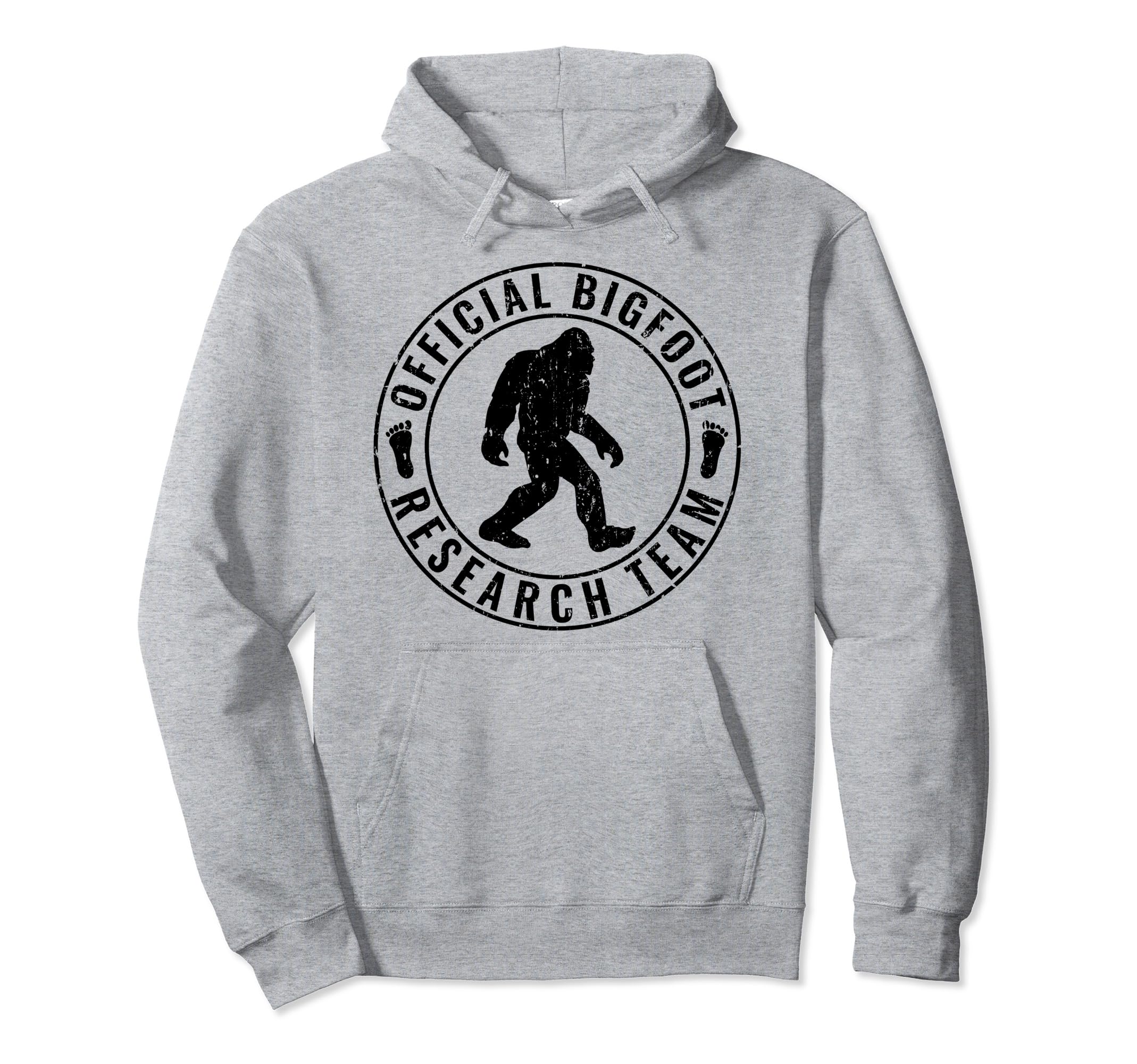 Bigfoot Research Team Distressed Hoodie - Fun Novelty Design Unisex - T-Shirt, Sweatshirt, Hoodie