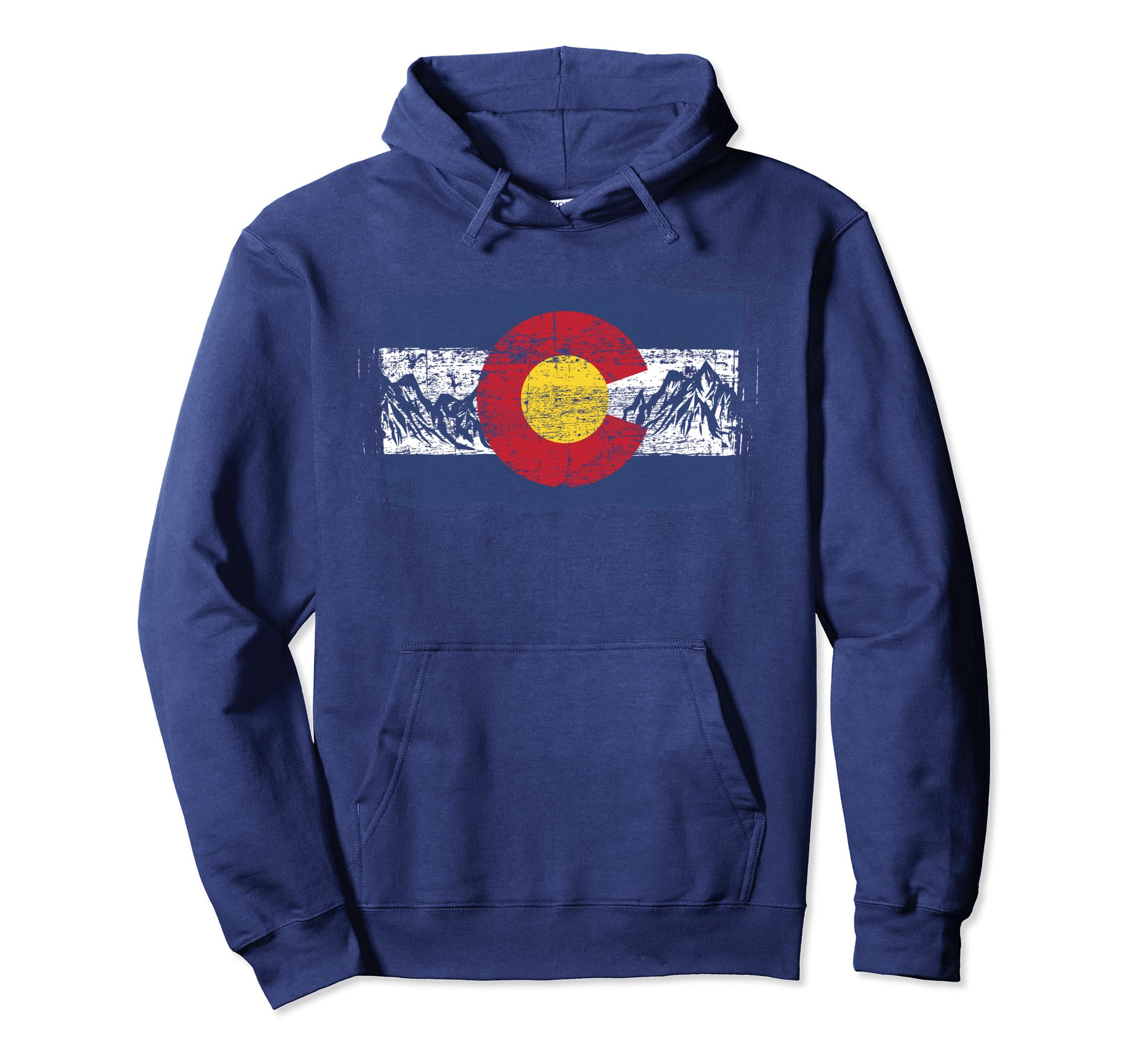 Distressed Colorado Flag Hoodie - Custom Art Print for Adults - T-Shirt, Sweatshirt, Hoodie