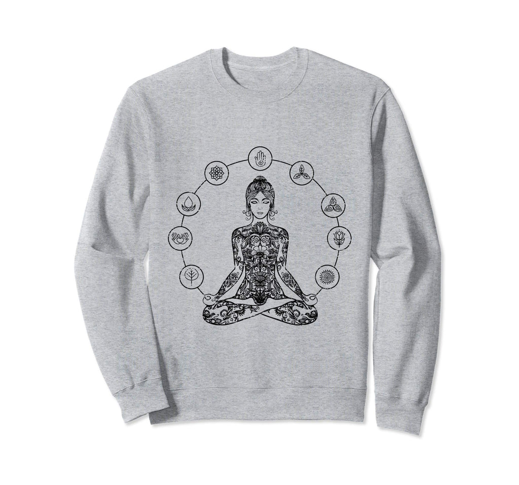 Distressed Chakras Yoga Pose Sweatshirt - Custom Art Print Men Women - T-Shirt, Sweatshirt, Hoodie
