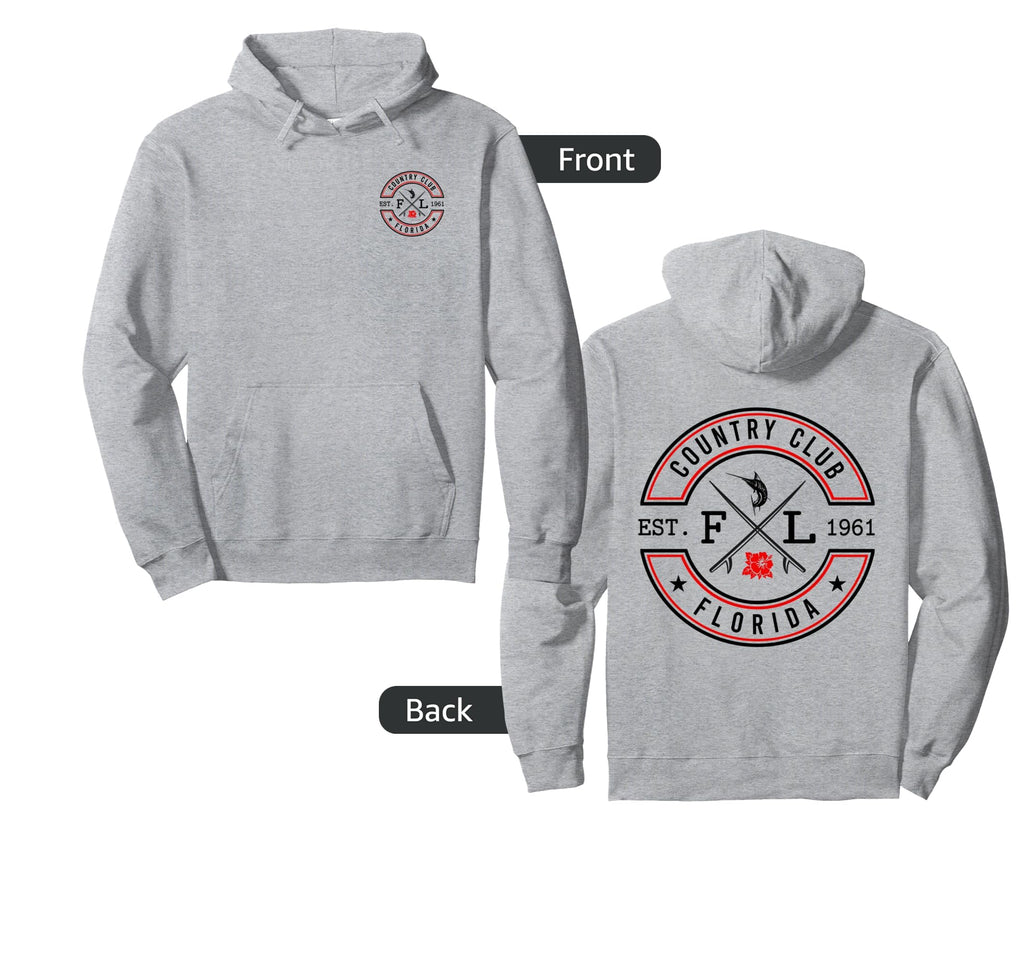 Country Club Florida Fl Surfer Beach Hoodie - Trendy Graphic Men Women - T-Shirt, Sweatshirt, Hoodie