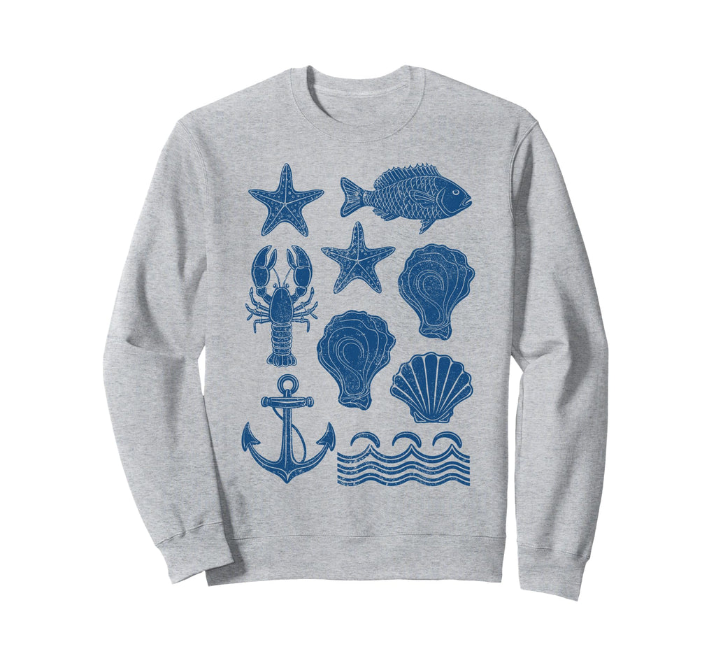 90S Fisherman Aesthetic Fish Beachy Sweatshirt - Trendy Graphic Unisex - T-Shirt, Sweatshirt, Hoodie