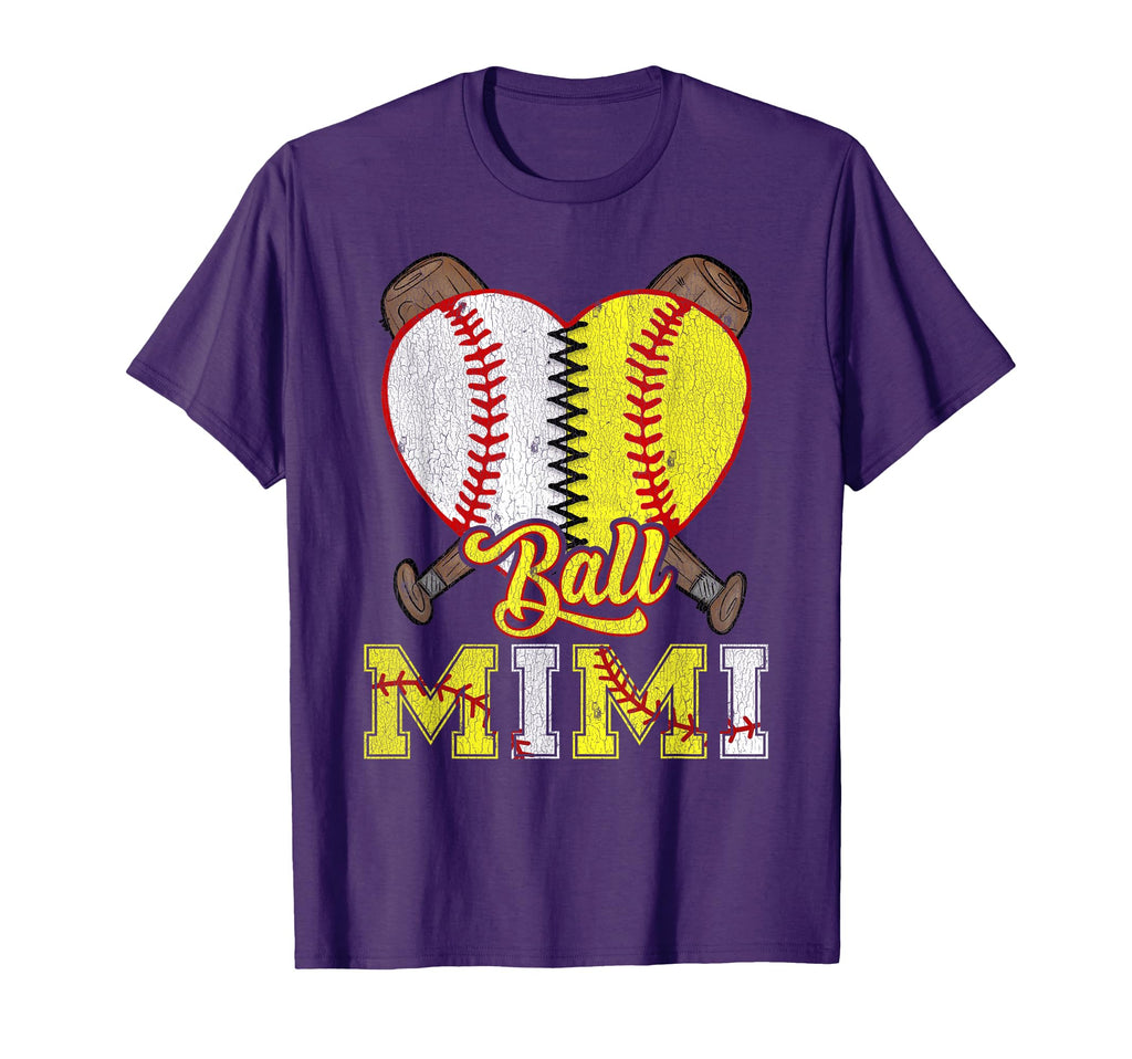 Mimi Both Ball Mimi Half Softball Half T-Shirt - Novelty Apparel Unisex - T-Shirt, Sweatshirt, Hoodie