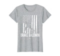 Distressed Flag Swing Drake Baldwin T-Shirt - Novelty Apparel for Adults - T-Shirt, Sweatshirt, Hoodie