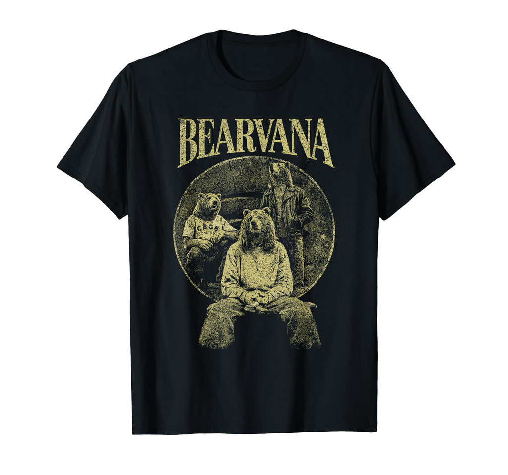 Bearvana Grunge Band Parody Rock T-Shirt - Fun Novelty Design Men Women - T-Shirt, Sweatshirt, Hoodie