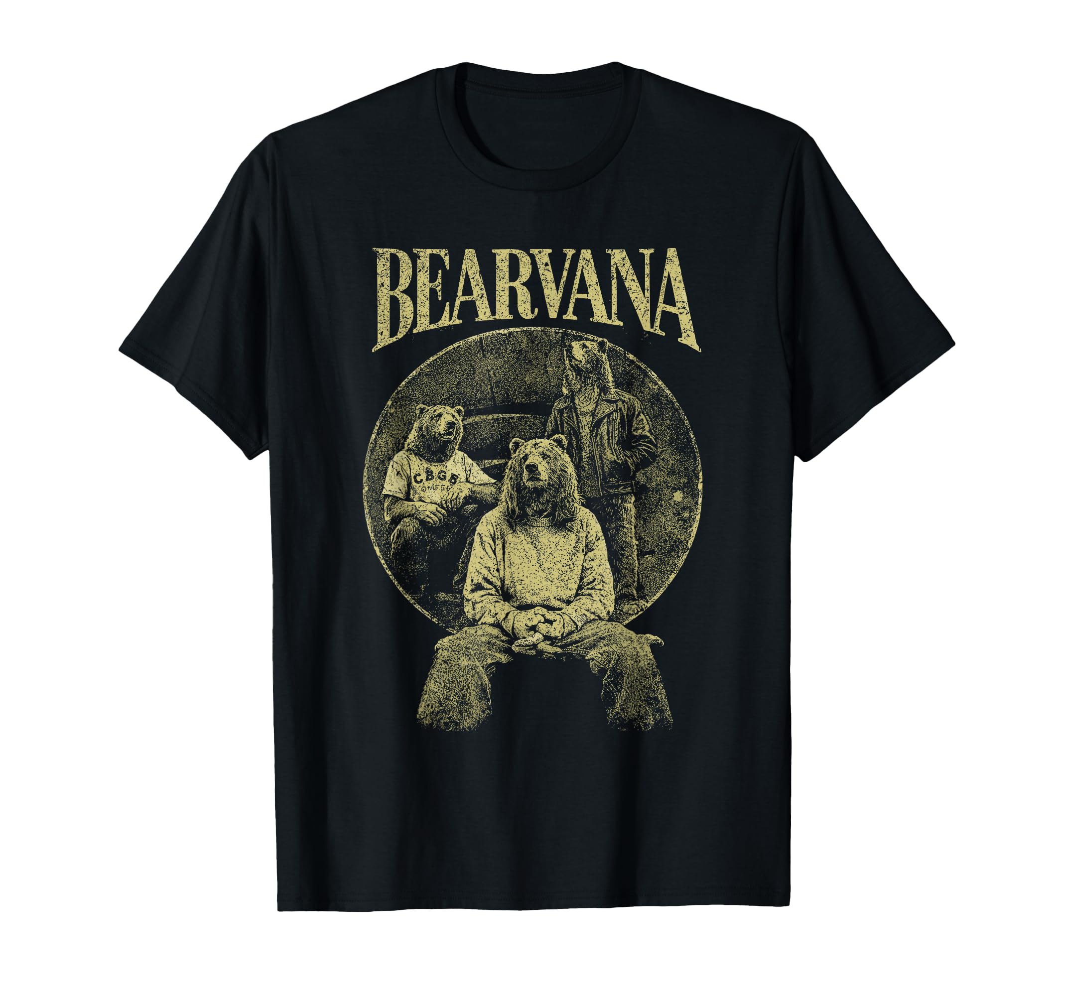 Bearvana Grunge Band Parody Rock T-Shirt - Fun Novelty Design Men Women - T-Shirt, Sweatshirt, Hoodie