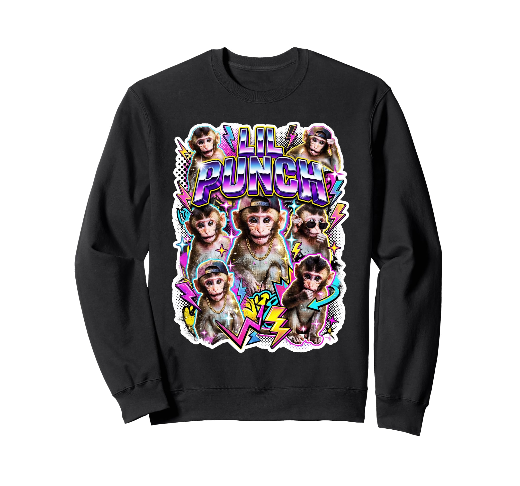 Lil Punch Monkey Meme 90S Bootleg Rap Sweatshirt - Trendy Graphic Men Women - T-Shirt, Sweatshirt, Hoodie