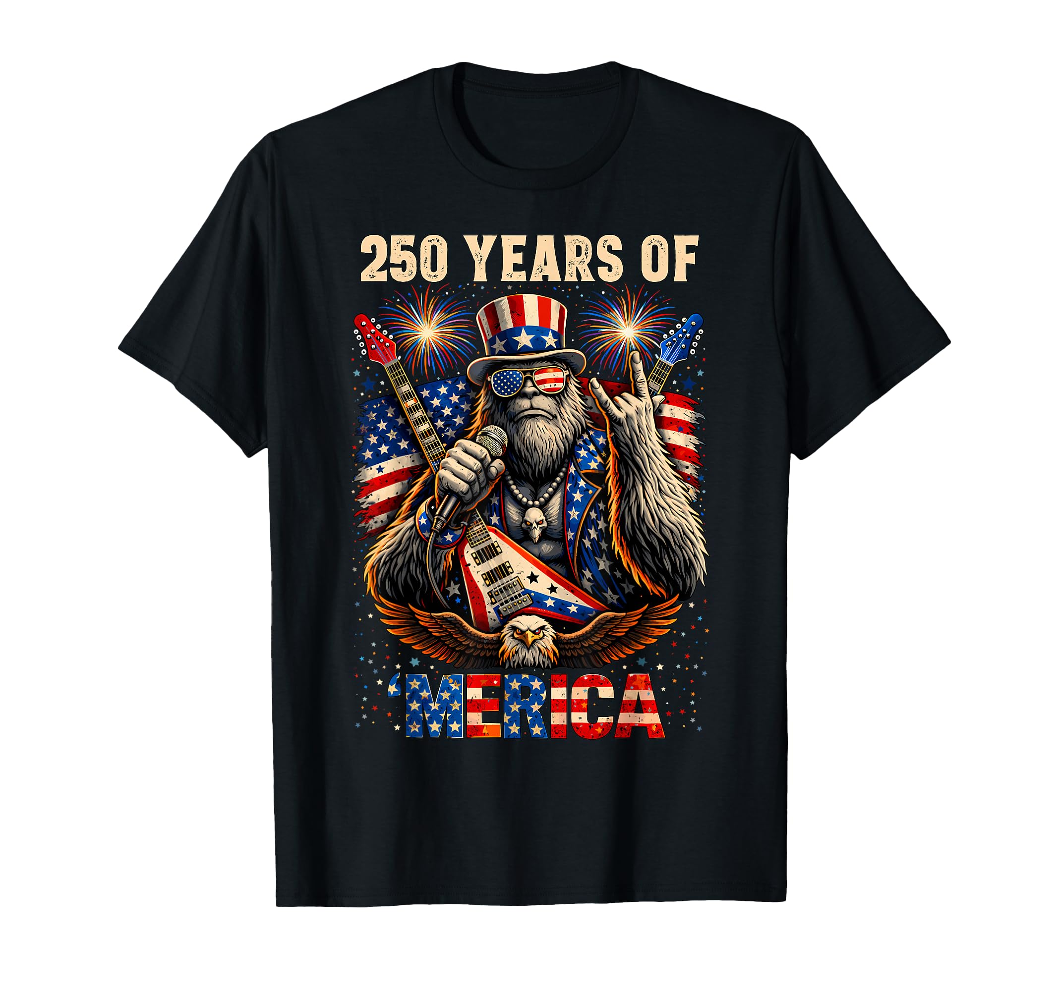 250Th Anniversary Bigfoot Merica T-Shirt - Custom Art Print for Adults - T-Shirt, Sweatshirt, Hoodie
