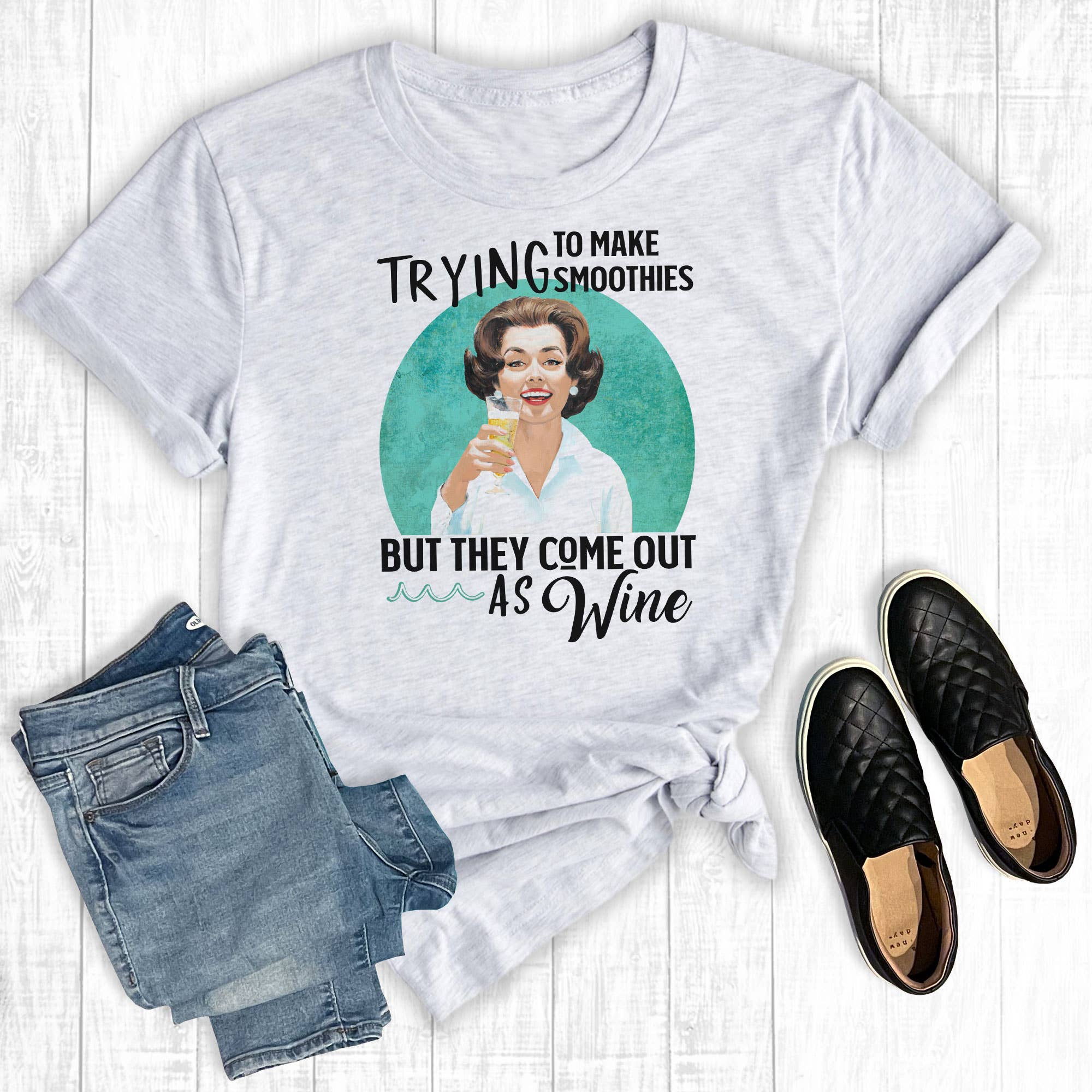 Trying To Make Smoothies But They Come Out As Wine - Adult & Kids T-Shirts, Sweatshirts & Hoodies apparel design preview 1