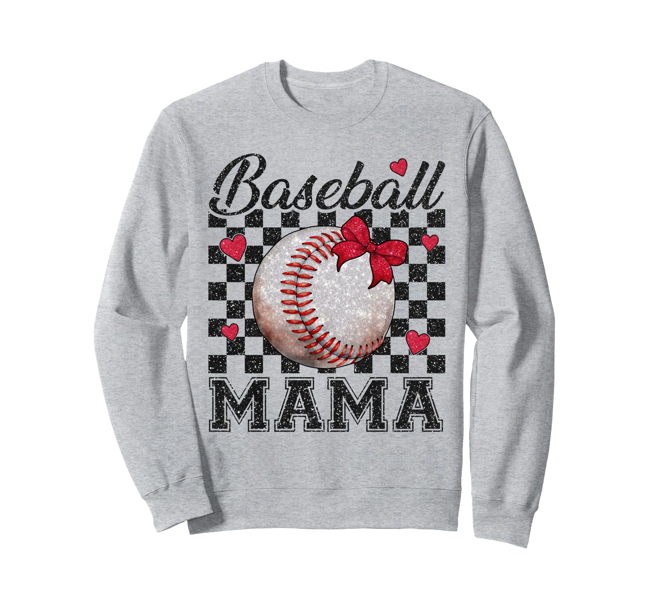 Baseball Mama Bow Softball Mom Sweatshirt - Novelty Apparel Unisex - T-Shirt, Sweatshirt, Hoodie