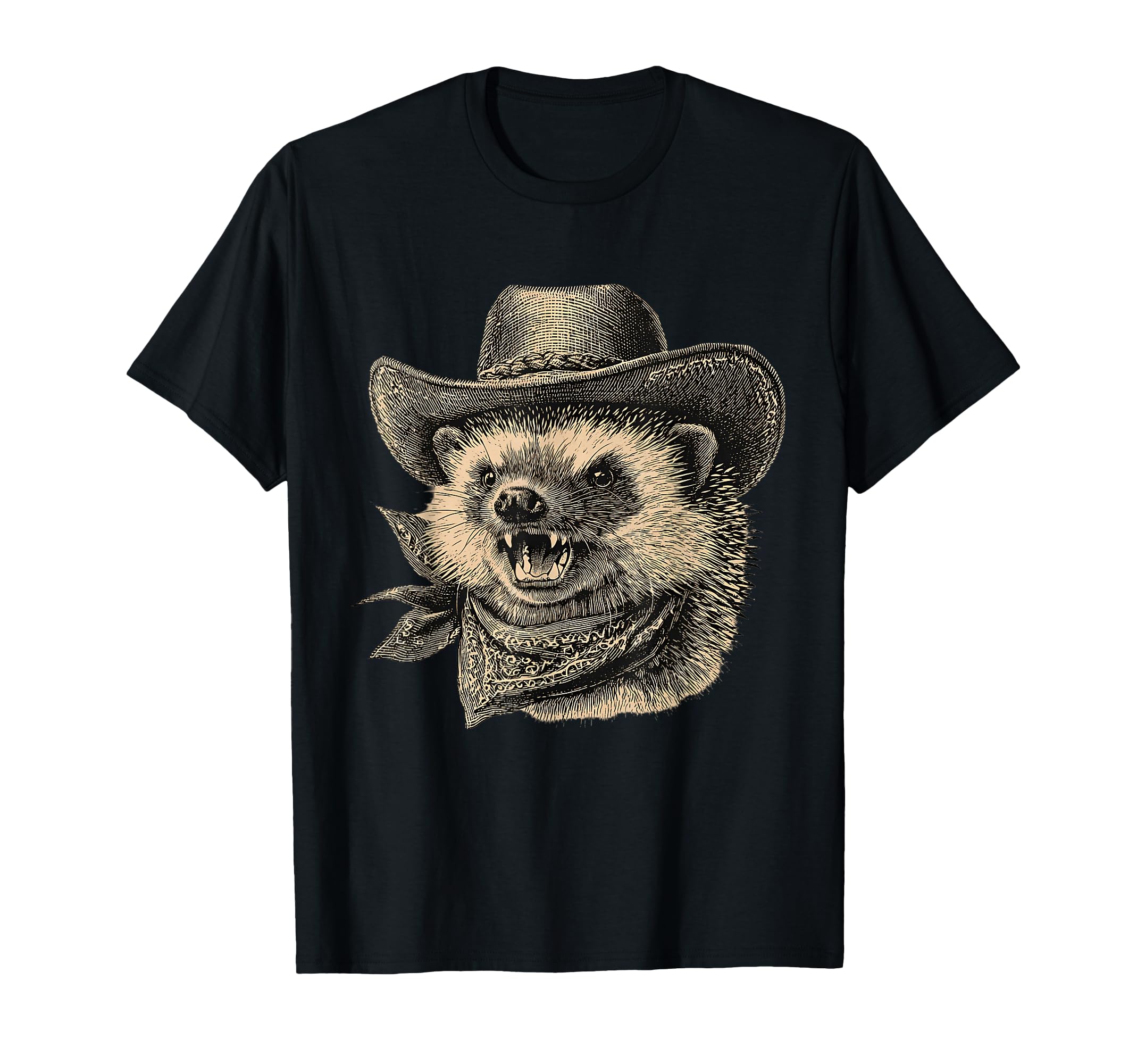 Hedgehog Cowboy Rodeo Cowgirl Western T-Shirt - Graphic Print Unisex - T-Shirt, Sweatshirt, Hoodie