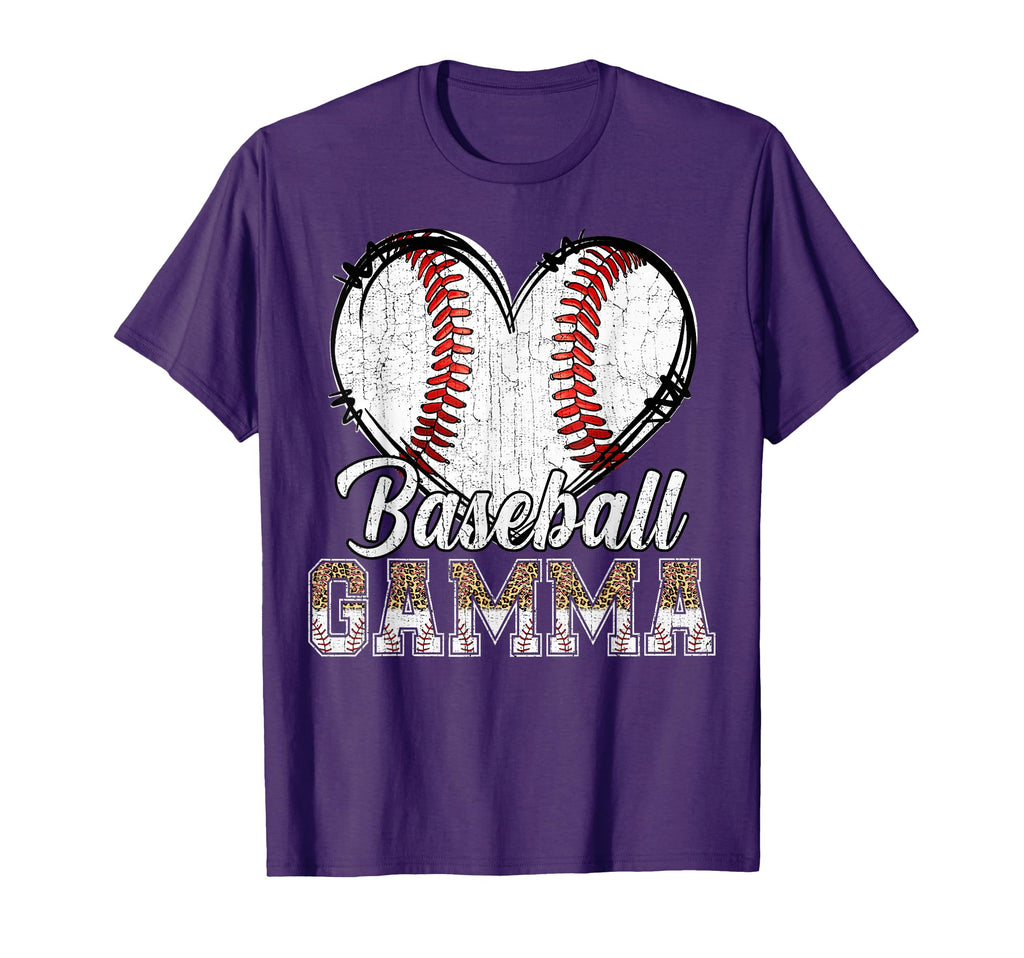 Softball Baseball Gamma Heart Leopard T-Shirt - Novelty Apparel for Adults - T-Shirt, Sweatshirt, Hoodie