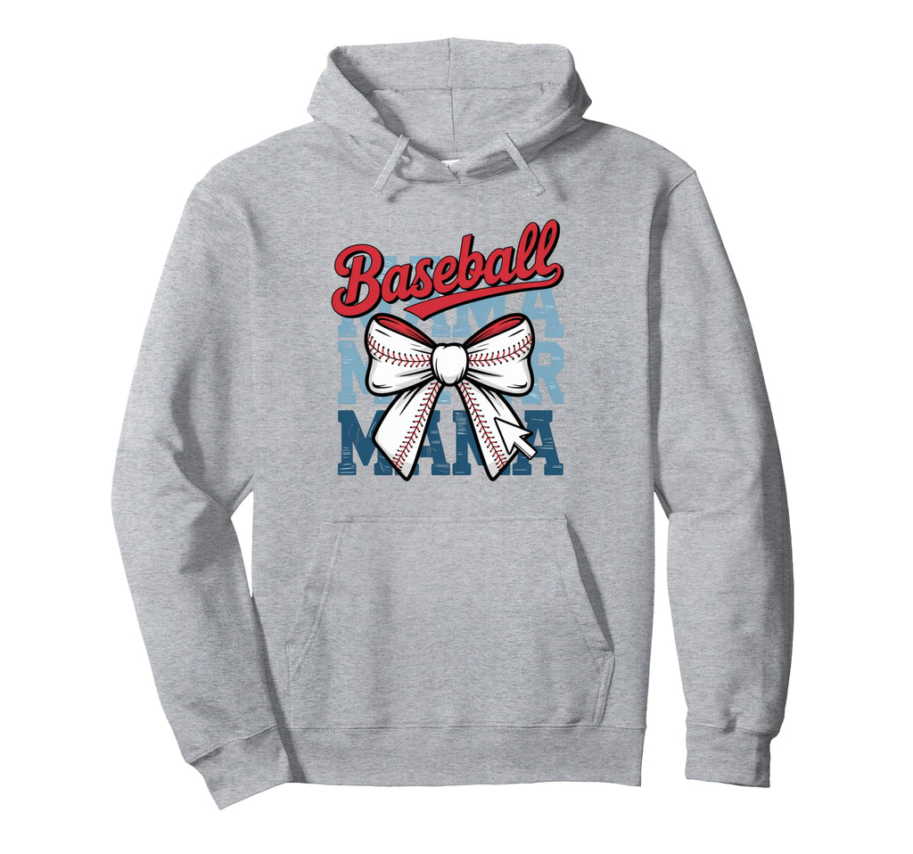 Coquette Bow American Baseball Mom Mama Hoodie - Unique Graphic Men Women - T-Shirt, Sweatshirt, Hoodie