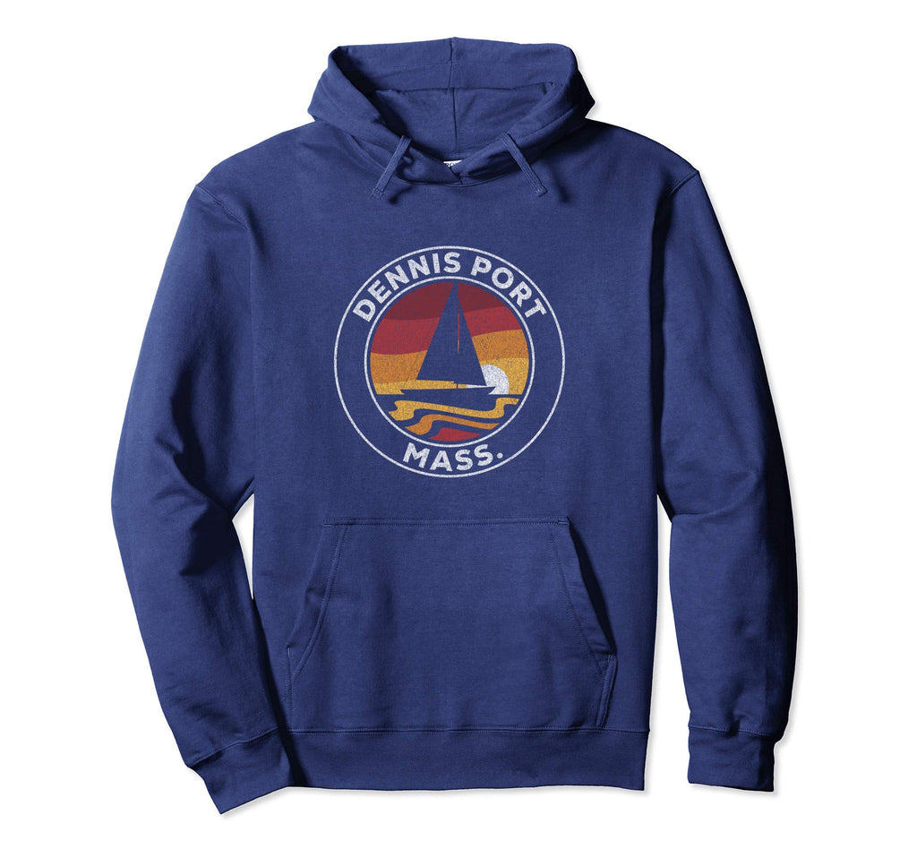 Dennis Port Massachusetts Sailboat 70S Hoodie - Unique Graphic Men Women - T-Shirt, Sweatshirt, Hoodie