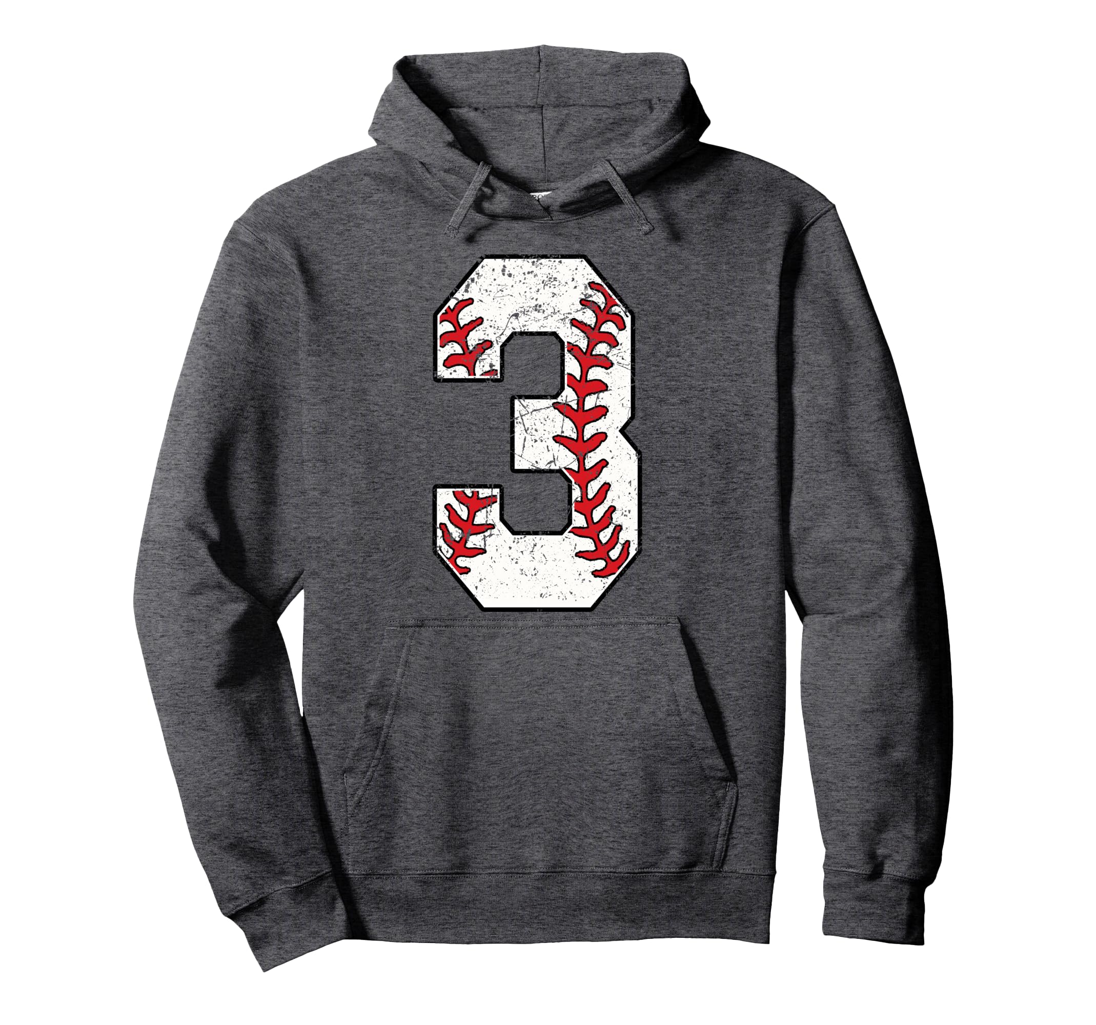 Baseball Number 3 Hoodie - Fun Novelty Design Men Women - T-Shirt, Sweatshirt, Hoodie