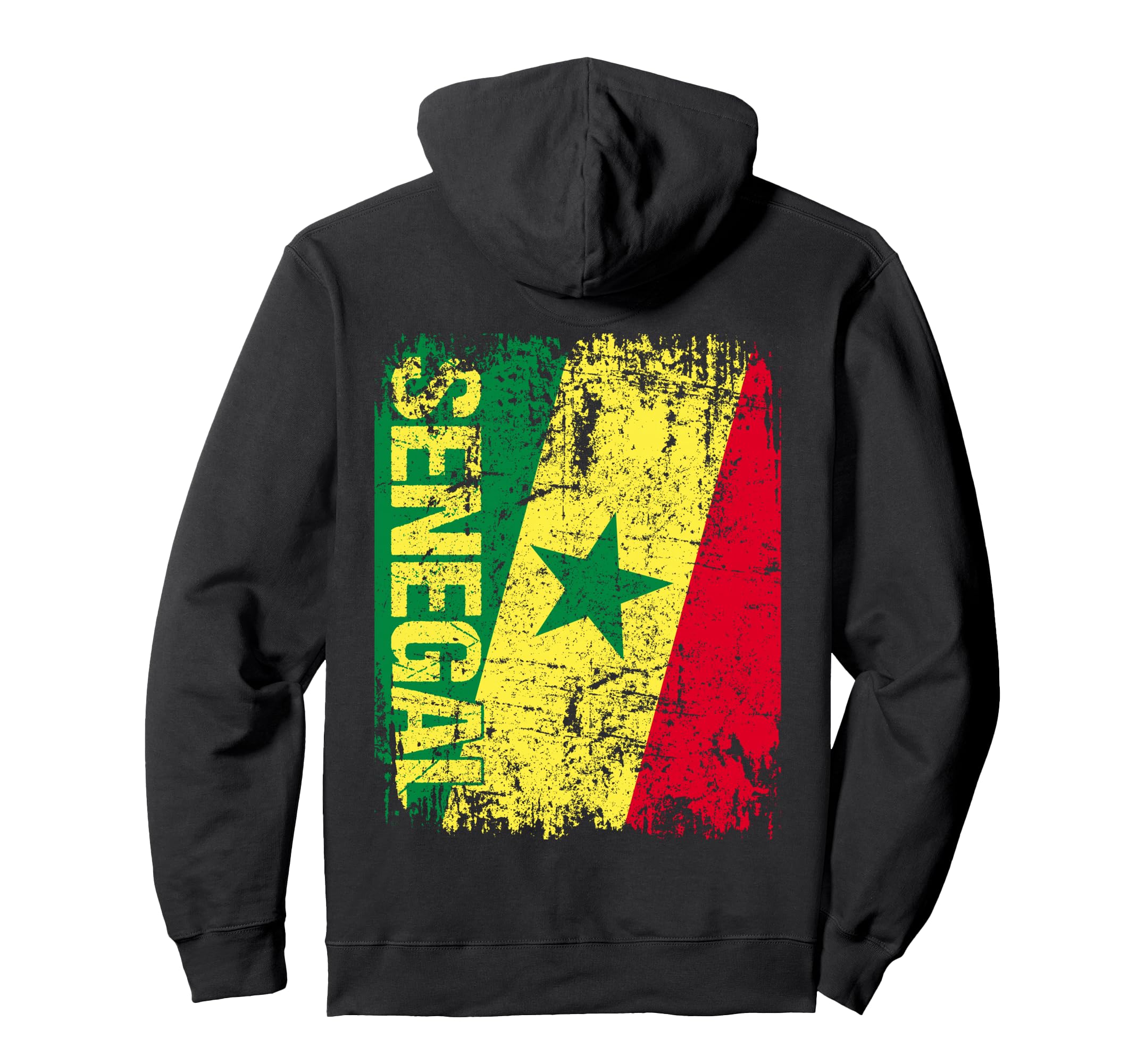 Senegal Flag Distressed Senegal Hoodie - Streetwear Style for Adults - T-Shirt, Sweatshirt, Hoodie