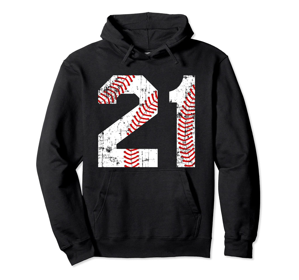 Baseball 21 Jersey Number Hoodie - Trendy Graphic Men Women - T-Shirt, Sweatshirt, Hoodie