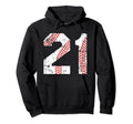 Baseball 21 Jersey Number Hoodie - Trendy Graphic Men Women - T-Shirt, Sweatshirt, Hoodie