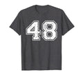 Number 48 Varsity Distressed Sports T-Shirt - Fun Novelty Design Unisex - T-Shirt, Sweatshirt, Hoodie