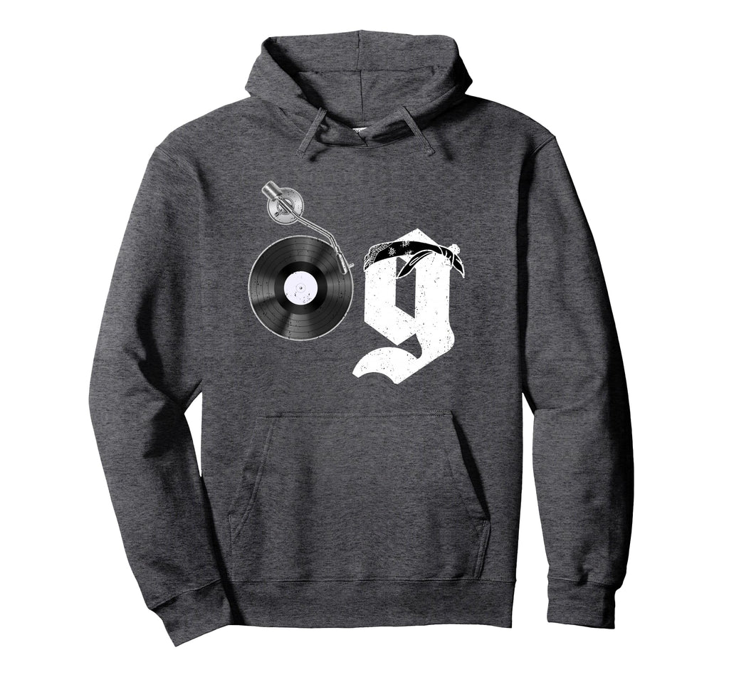 Old School Dad Og Hip Hop Head Vinyl Hoodie - Minimalist Print for Adults - T-Shirt, Sweatshirt, Hoodie
