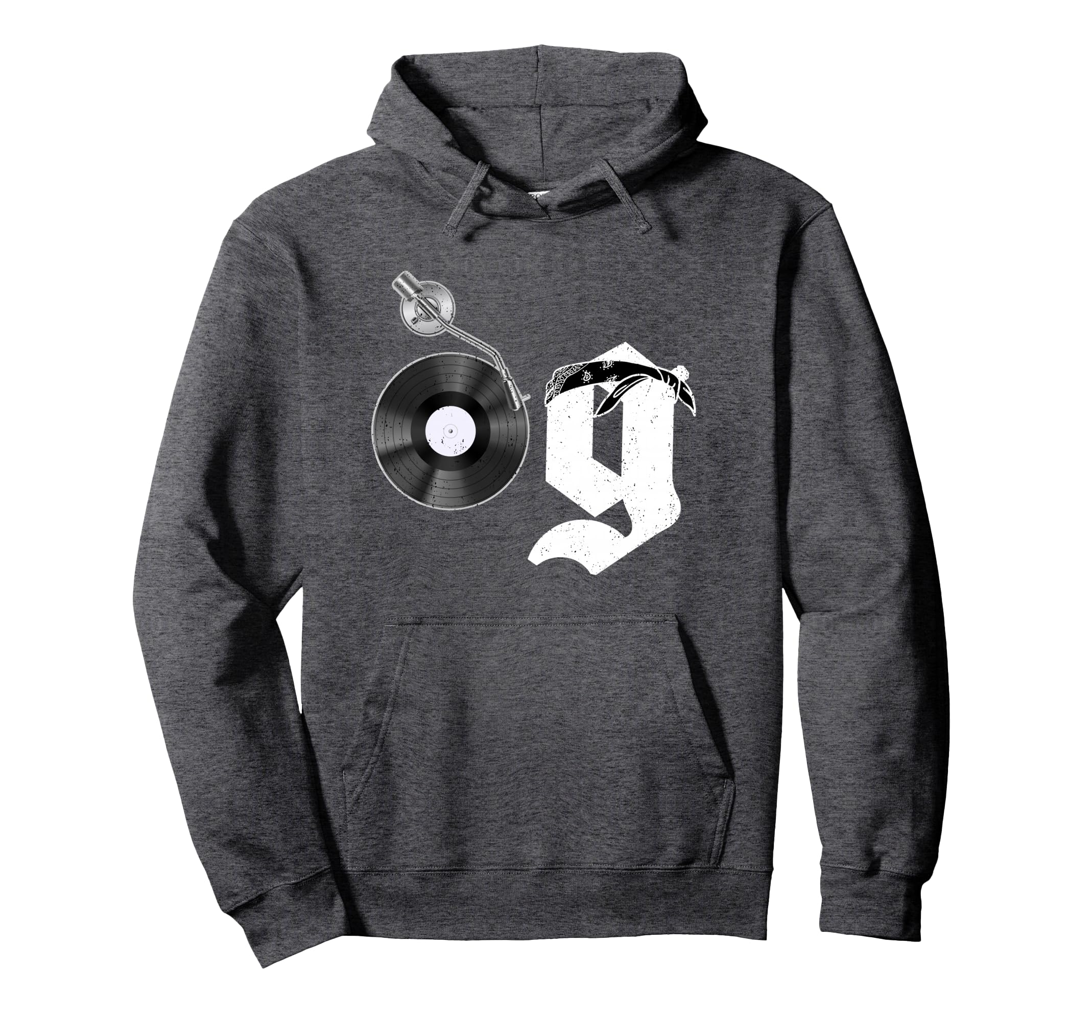Old School Dad Og Hip Hop Head Vinyl Hoodie - Minimalist Print for Adults - T-Shirt, Sweatshirt, Hoodie