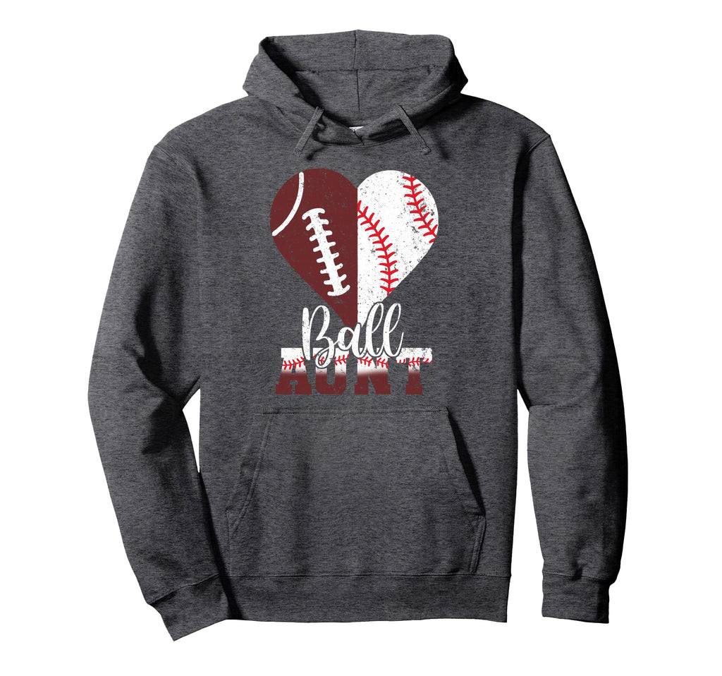 Ball Aunt Heart Funny Football Hoodie - Streetwear Style for Adults - T-Shirt, Sweatshirt, Hoodie