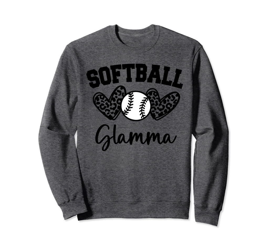 Personalized Baseball Heart Glamma Sweatshirt - Minimalist Print Men Women - T-Shirt, Sweatshirt, Hoodie