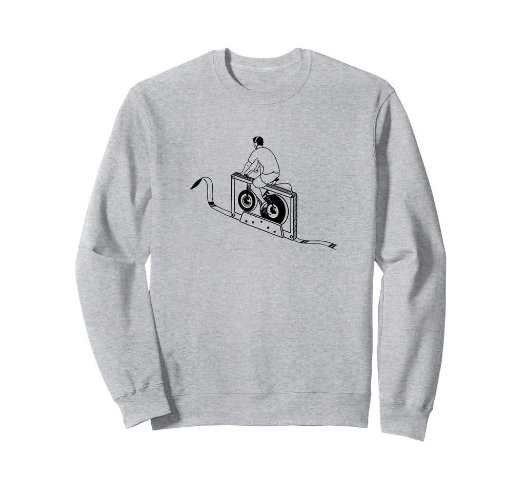 Throwback Cassette Tape Cycling Music Sweatshirt - Novelty Apparel Unisex - T-Shirt, Sweatshirt, Hoodie