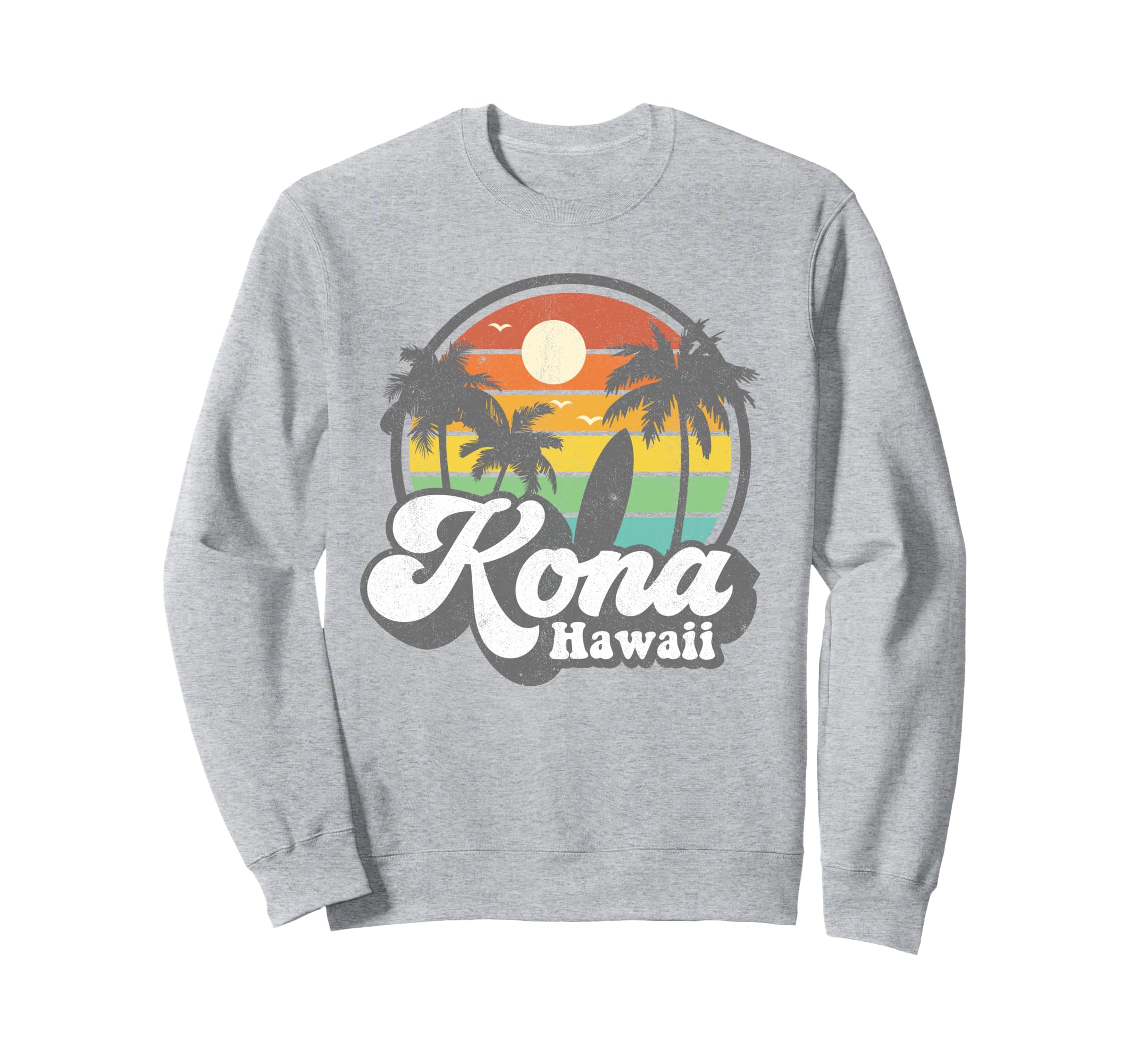 Kona Beach Hawaii Surf Hawaiian Sweatshirt - Fun Novelty Design for Adults - T-Shirt, Sweatshirt, Hoodie