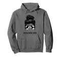 Mom Messy Hair Bun Aviators Glasses Hoodie - Casual Everyday Wear Unisex - T-Shirt, Sweatshirt, Hoodie