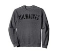 Milwaukee Distressed Black Text Sweatshirt - Graphic Print for Adults - T-Shirt, Sweatshirt, Hoodie