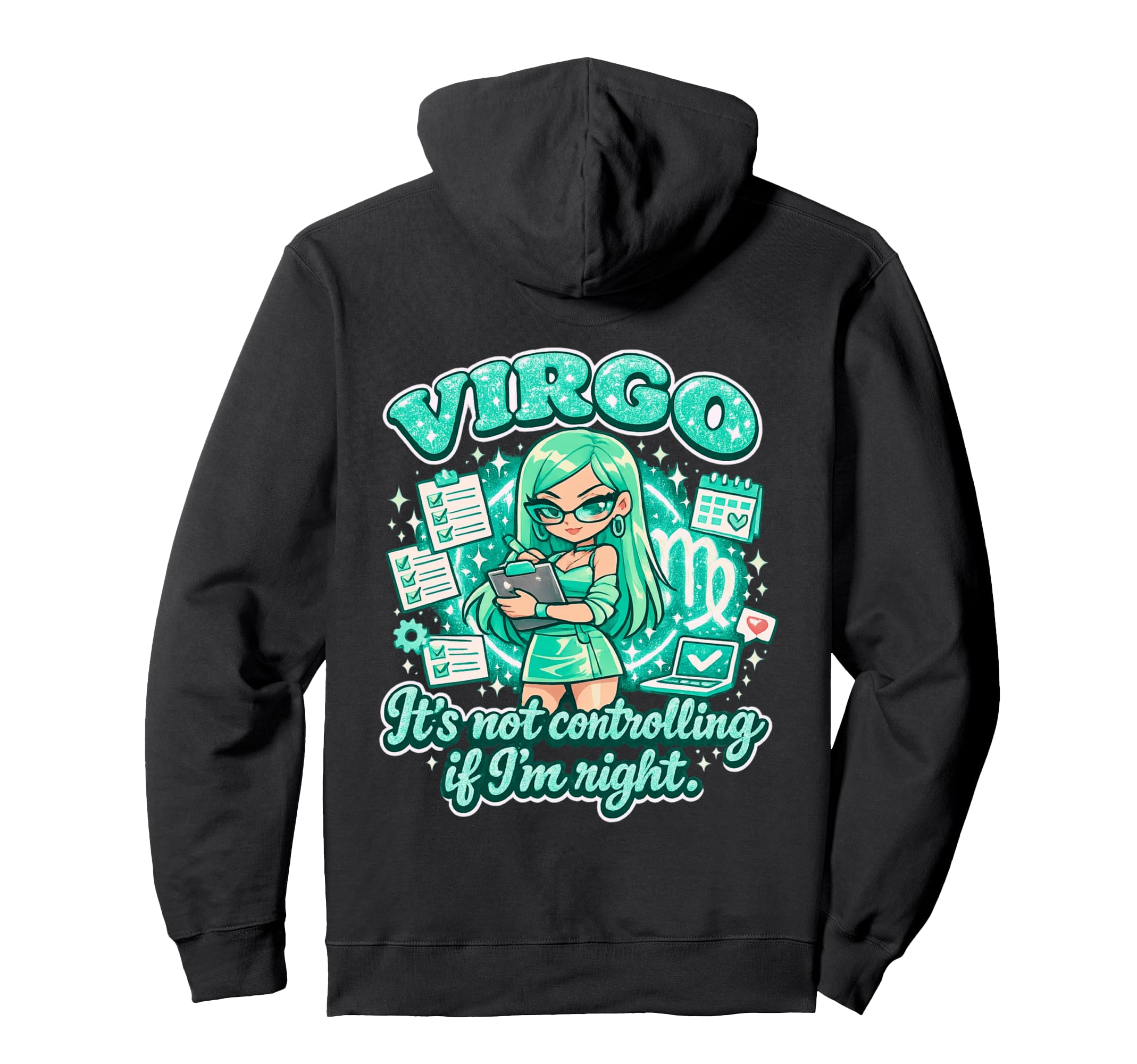 Virgo Bratcore Aesthetic Green Y2K Zodiac Hoodie - Graphic Print for Adults - T-Shirt, Sweatshirt, Hoodie