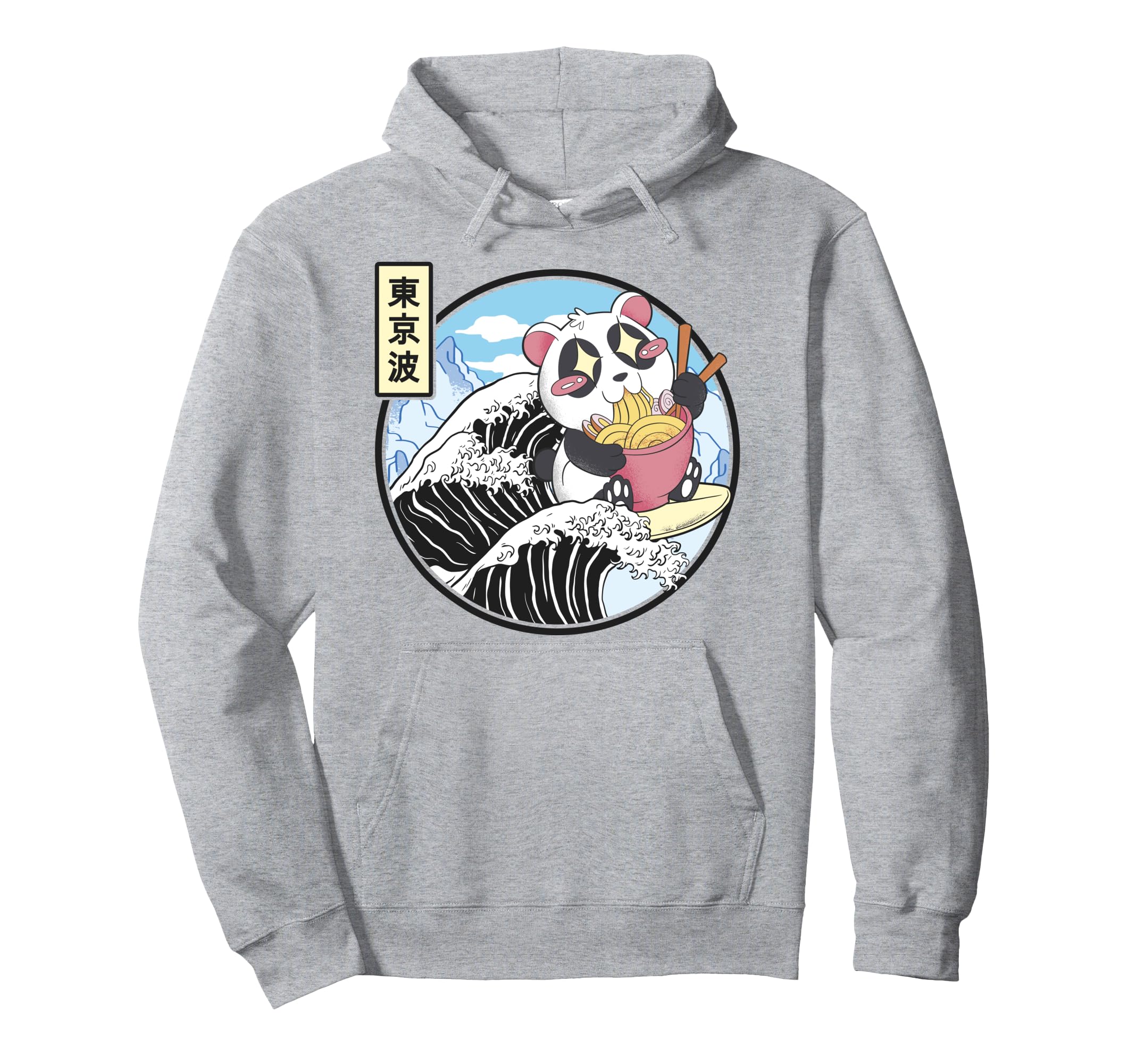 Panda Bear Ramen Japanese Wave Vaporwave Hoodie - Aesthetic Graphic Unisex - T-Shirt, Sweatshirt, Hoodie