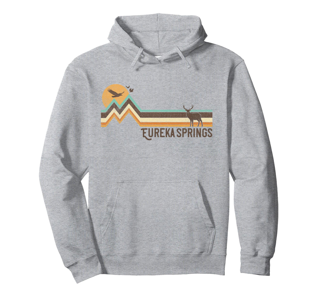 Eureka Springs 70S 80S Distressed Gift Hoodie - Fun Novelty Design Unisex - T-Shirt, Sweatshirt, Hoodie
