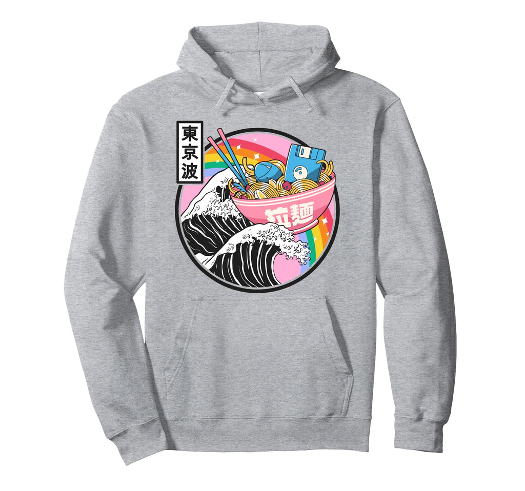 Digital Ramen Bowl Kanagawa Wave Japan Hoodie - Trendy Graphic Men Women - T-Shirt, Sweatshirt, Hoodie