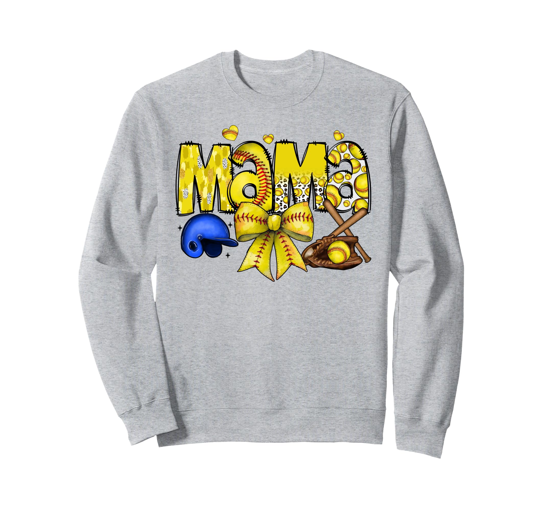 Softball Mama Bow Trophy Sweatshirt - Casual Everyday Wear for Adults - T-Shirt, Sweatshirt, Hoodie