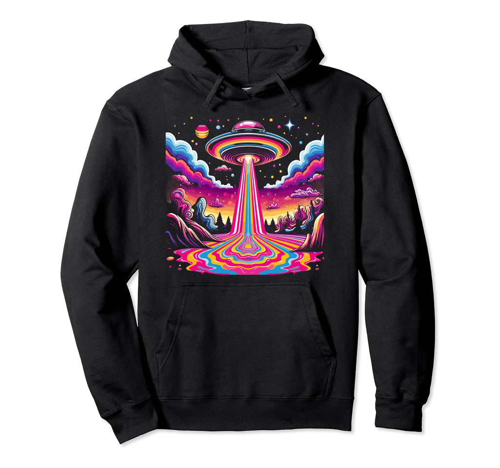 Trippy Ufo Vaporwave Psychedelic Art Lovers Hoodie - Trendy Graphic Unisex - T-Shirt, Sweatshirt, Hoodie