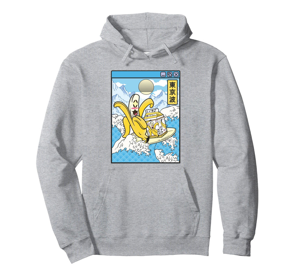Banana Milk Carton Surfing Japan Waves Hoodie - Graphic Print for Adults - T-Shirt, Sweatshirt, Hoodie