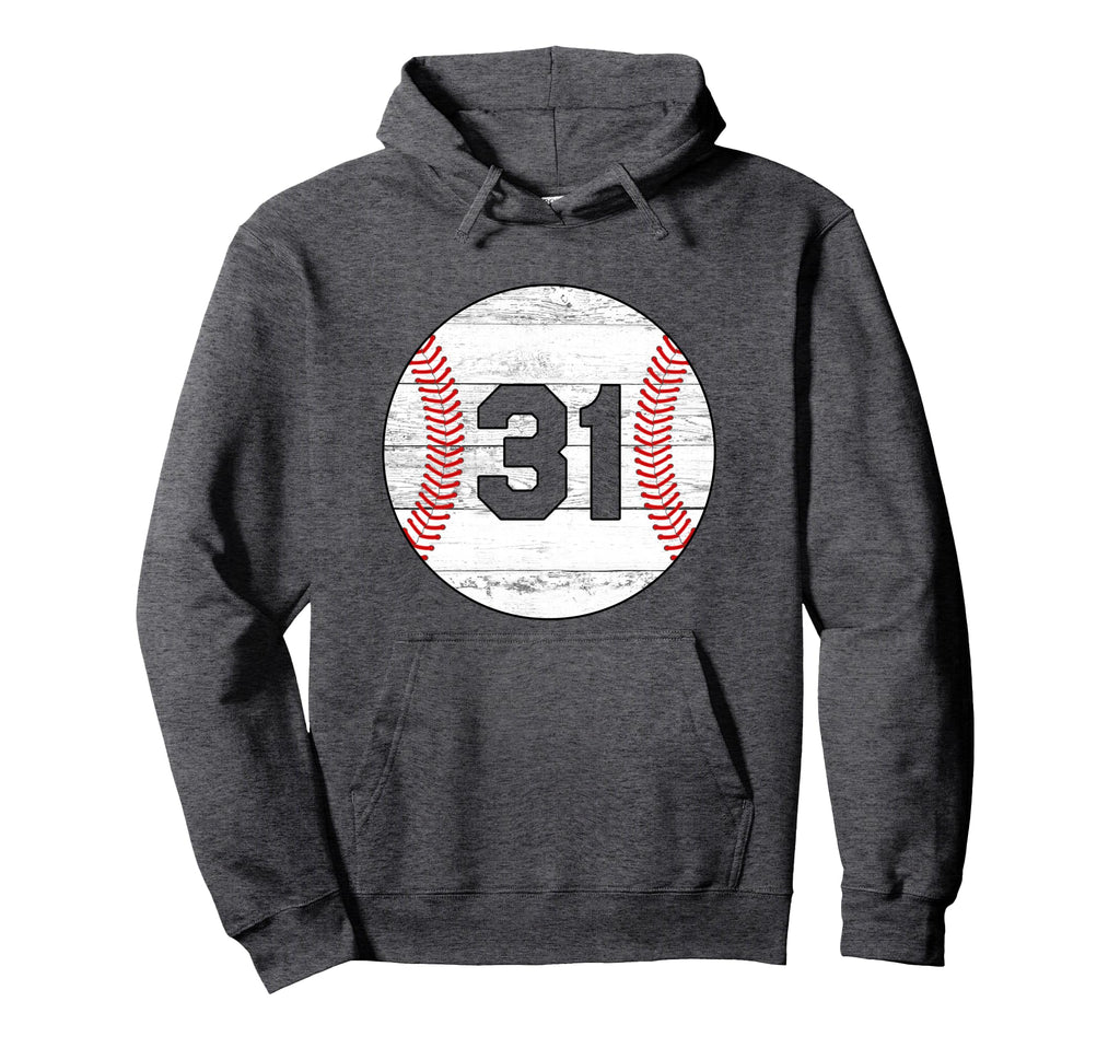 Baseball Jersey Number 31 Hoodie - Fun Novelty Design for Adults - T-Shirt, Sweatshirt, Hoodie