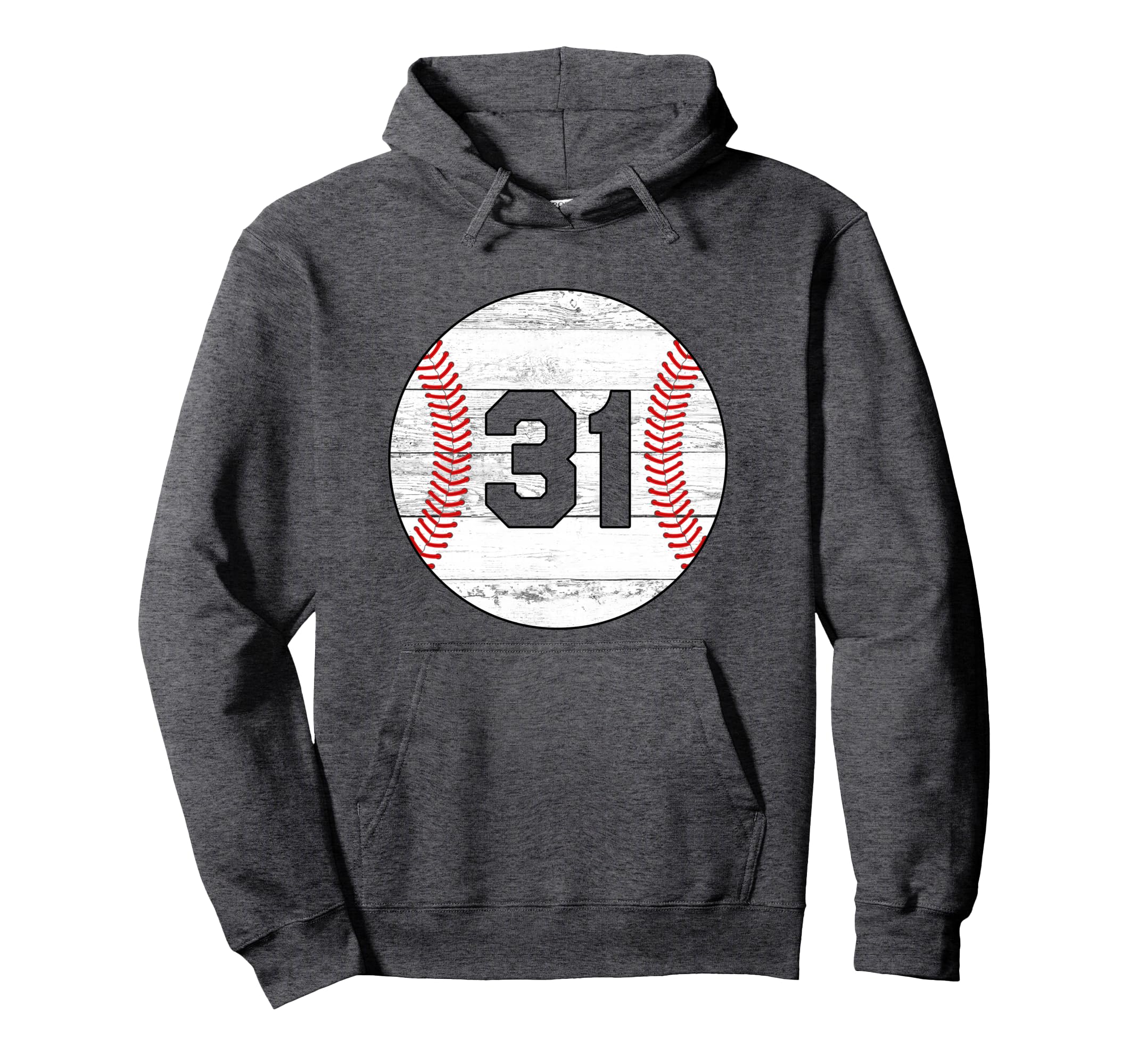 Baseball Jersey Number 31 Hoodie - Fun Novelty Design for Adults - T-Shirt, Sweatshirt, Hoodie