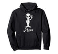 Alien Peace Sign Hippie Boho Ufo Trippy Hoodie - Unique Graphic Men Women - T-Shirt, Sweatshirt, Hoodie