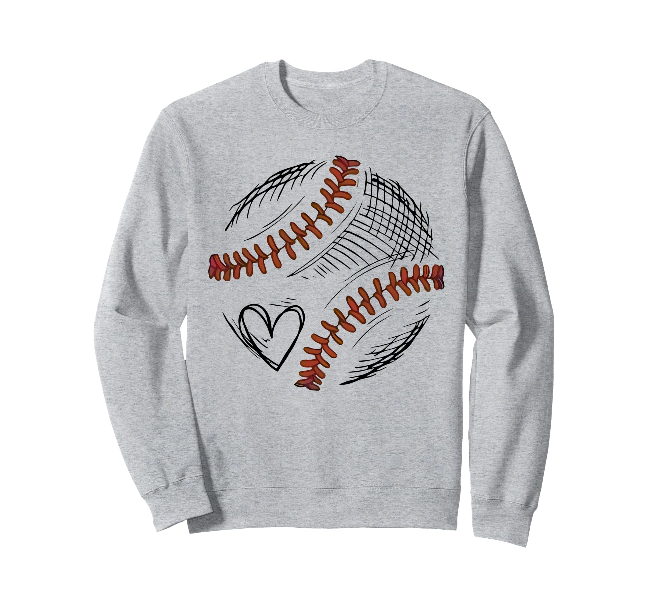 Baseball Heart Baseball Lovers Sweatshirt - Trendy Graphic for Adults - T-Shirt, Sweatshirt, Hoodie