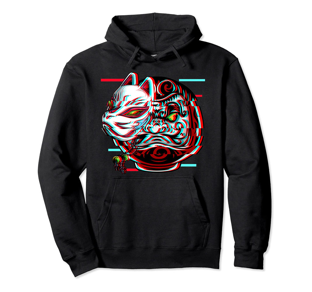 Vaporwave Japanese Daruma Doll Japan Hoodie - Minimalist Print Men Women - T-Shirt, Sweatshirt, Hoodie