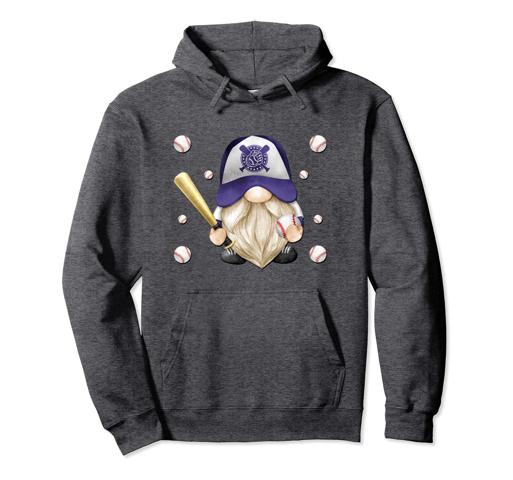 Purple Baseball Dad Gnome Just Who Loves Hoodie - Trendy Graphic Men Women - T-Shirt, Sweatshirt, Hoodie