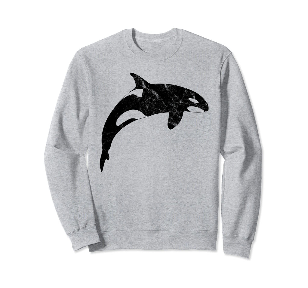 Orca Whale Distressed Sweatshirt - Aesthetic Graphic Unisex - T-Shirt, Sweatshirt, Hoodie