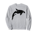 Orca Whale Distressed Sweatshirt - Aesthetic Graphic Unisex - T-Shirt, Sweatshirt, Hoodie
