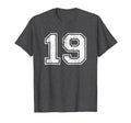 Number 19 Varsity Distressed Sports T-Shirt - Streetwear Style for Adults - T-Shirt, Sweatshirt, Hoodie